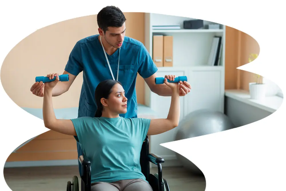 Occupational Therapist Helping Patient During Rehabilitation
